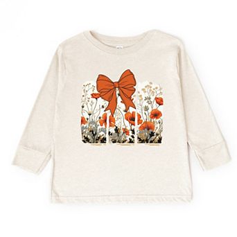Coquette Fall Floral Orange - Toddler Long Sleeve Graphic Tee