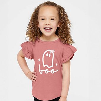 Boo Ghost Bow - Flutter Sleeve Tee