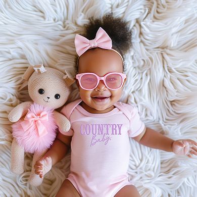 Country Baby Puff Print - Baby Short Sleeve Graphic Bodysuit