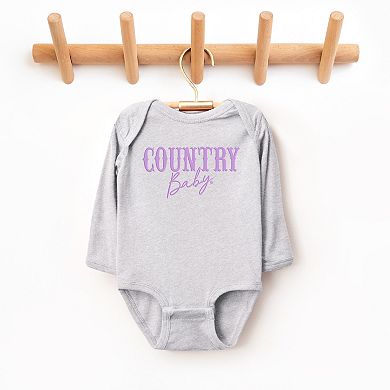 Country Baby Puff Print - Baby Long Sleeve Bodysuit