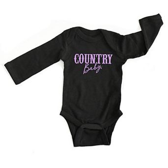 Country Baby Puff Print - Baby Long Sleeve Bodysuit