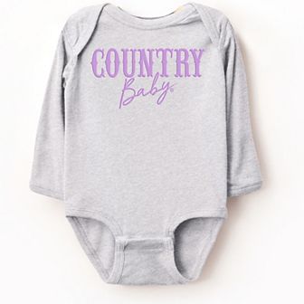 Country Baby Puff Print - Baby Long Sleeve Bodysuit