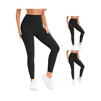 3 Packs Women's High Waist Tummy Control Workout Running Leggings Soft Shapewear Pants
