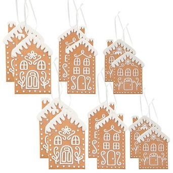 Gingerbread House Christmas Ornaments (Set of 12)