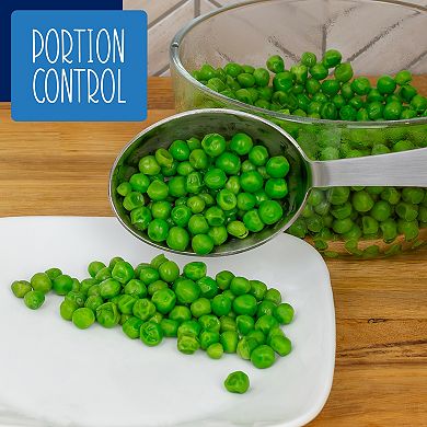 Portion Control Service Spoons, 6pc; Dining Set with Slotted and Solid Spoons