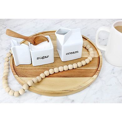 Milk Carton Sugar and Creamer Set; Novelty Ceramic Servers for Coffee Bar