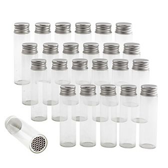Party Favor Matches Jars, 24 pk Empty Glass Vials with Strike Stickers