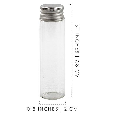 Party Favor Matches Jars, 24pk; Empty Glass Vials with Strike Stickers