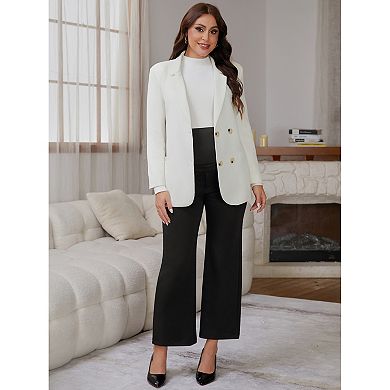 Women's Work Maternity Pants Business Stretchy Over the Belly Formal Pregnancy Trousers with Pockets