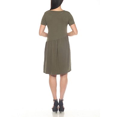 Women's Asymmetrical Waistline Maternity Dress