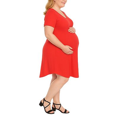 Women's V-Neck Maternity Swing Dress
