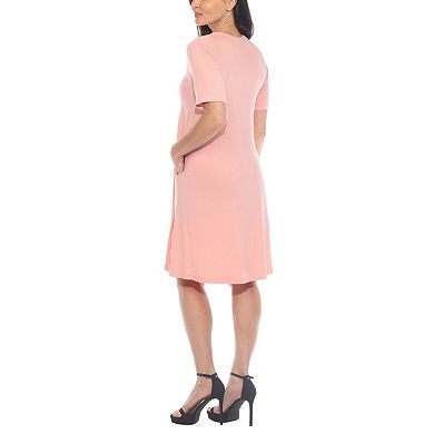 Women's Crisscross Neckline Maternity Dress with Pockets