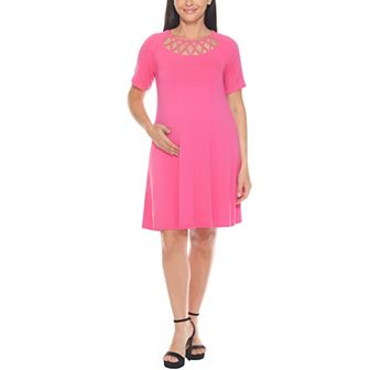 Women's Crisscross Neckline Maternity Dress with Pockets