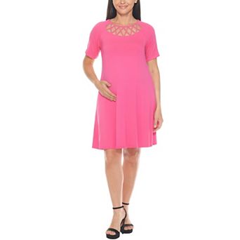 Women's Crisscross Neckline Maternity Dress with Pockets