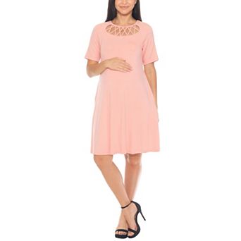 Women's Crisscross Neckline Maternity Dress with Pockets