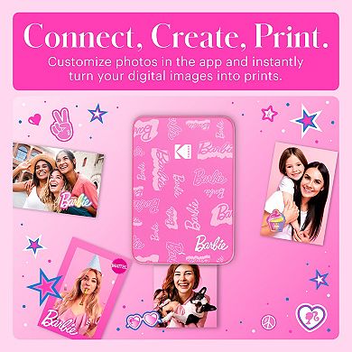 Barbie x Kodak Step Slim Wireless Instant Portable Photo Printer, 2x3" Full Color Photo Printer