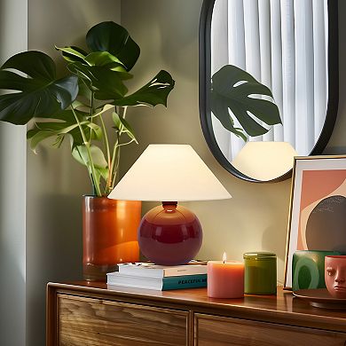 Fiona 11" LED Table Lamp with Round Ceramic Base