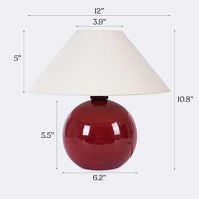 Fiona 11" LED Table Lamp with Round Ceramic Base