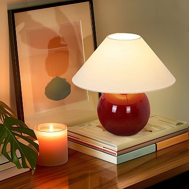 Fiona 11" LED Table Lamp with Round Ceramic Base