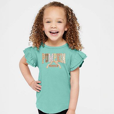 Pumpkin Season Patterns - Flutter Sleeve Graphic T-Shirt