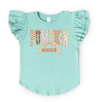 Pumpkin Season Patterns - Flutter Sleeve Graphic T-Shirt