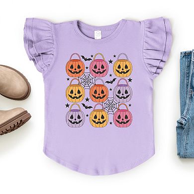 Pumpkin Basket Chart - Flutter Sleeve Graphic T-Shirt