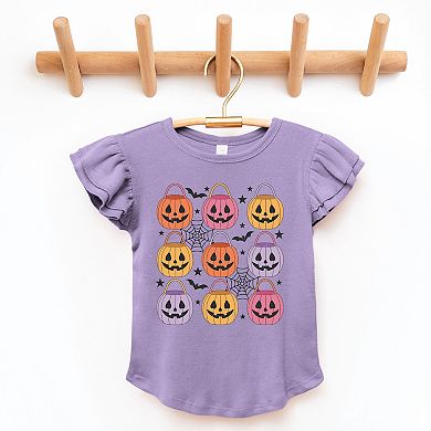 Pumpkin Basket Chart - Flutter Sleeve Graphic T-Shirt