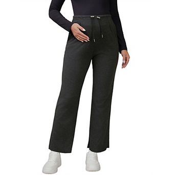 Women's Maternity Pants Wide Leg Pregnancy Sweatpants with Drawstring