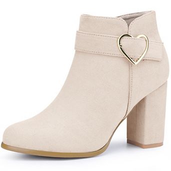 Buckle Chunky Heels with Ankle Boots for Women