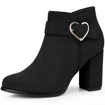 Buckle Chunky Heels with Ankle Boots for Women