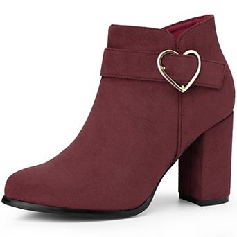 Buckle Chunky Heels with Ankle Boots for Women