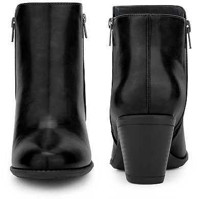 Ankle Boots Mid-height Heels Zipper Dressy Chelsea Booties for Women