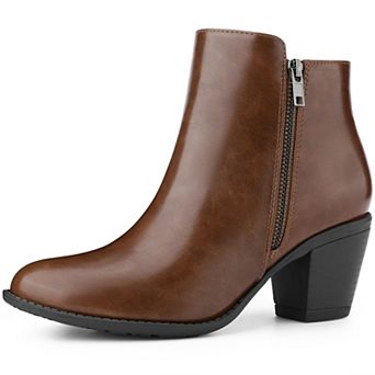 Ankle Boots Mid-height Heels Zipper Dressy Chelsea Booties for Women