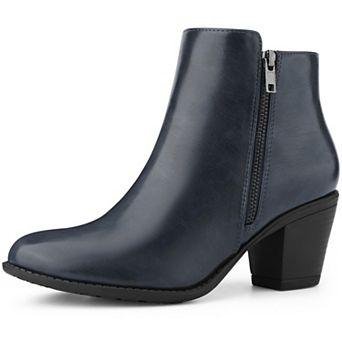 Ankle Boots Mid-height Heels Zipper Dressy Chelsea Booties for Women