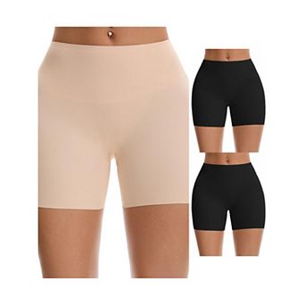 3 Packs Women's High Waisted Seamless Shapewear Slip Shorts Shaping Boyshorts Slimming Underwears