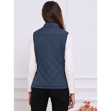 2 Packs Women's Stand Collar Lightweight Gilet Quilted Zip Vest