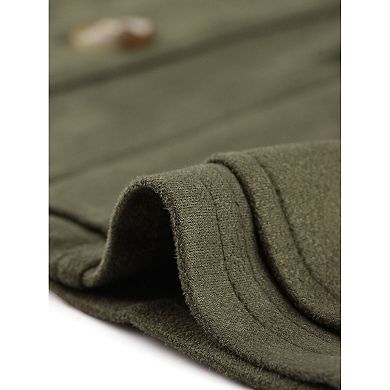 2 Packs Women's Rustic Sleeveless Jacket Button Up Faux Suede Utility Anorak Cargo Vest