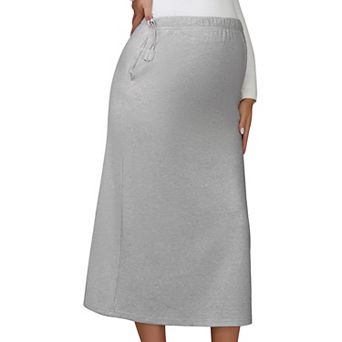 Women's Maternity Sweater Skirt Over the Belly High Waist A Line Flared Swing Solid Pregnancy Skirts