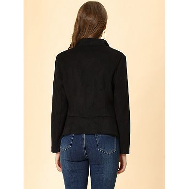 2 Packs Women's Faux Suede Drape Collar Long Sleeves Open Front Cardigan