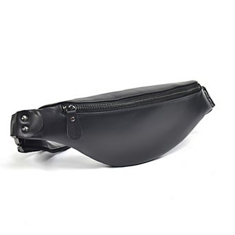 Sigrid Smooth Black Leather Waist Bag