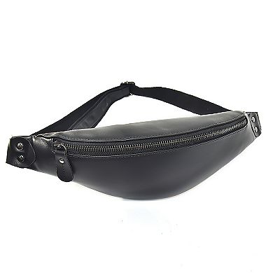 Sigrid Smooth Black Leather Waist Bag
