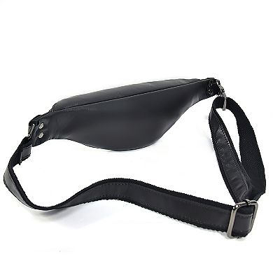 Sigrid Smooth Black Leather Waist Bag