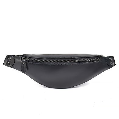 Sigrid Smooth Black Leather Waist Bag
