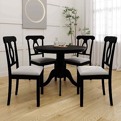 Elegant 5-Piece Set 39"L Round Dining Table