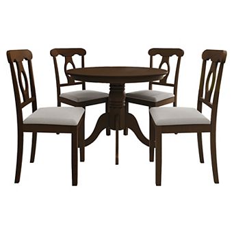 Elegant 5 pc Set 39"L Round Dining Table
