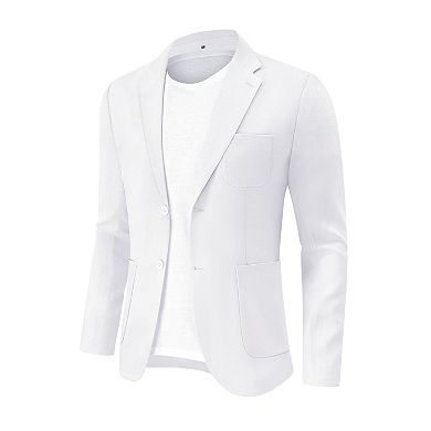 Mens Casual Coat Regular Fit Lightweight Blazers Jacket Two Button Business Suit Jackets