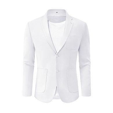 Mens Casual Coat Regular Fit Lightweight Blazers Jacket Two Button Business Suit Jackets