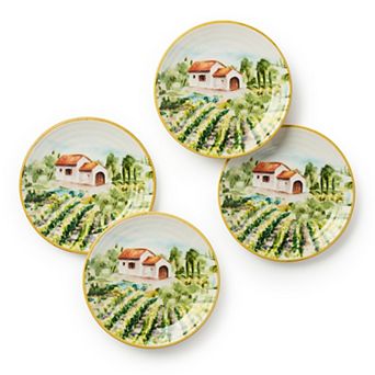 Certified International 4 pc Tuscany Canape Plate Set