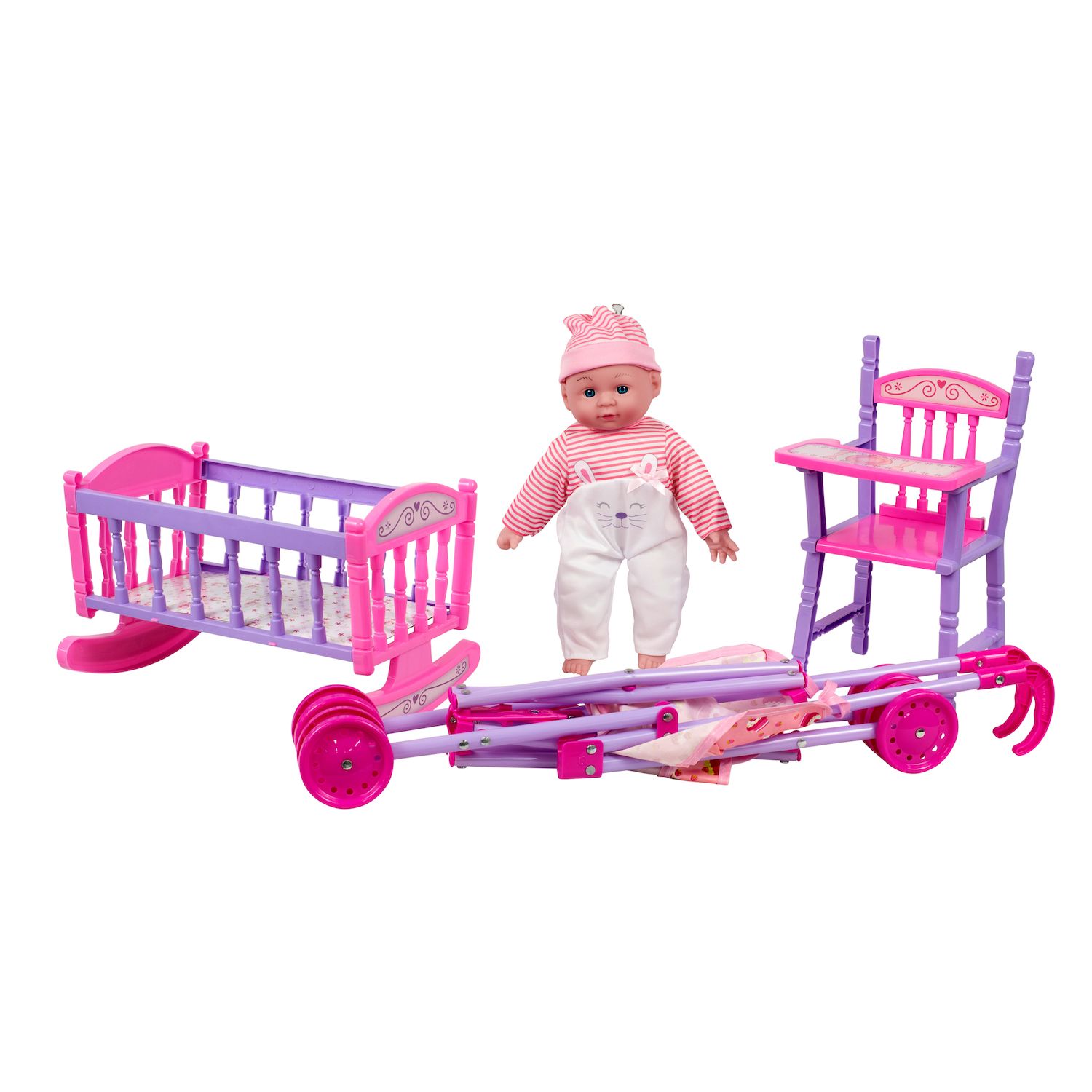Детские куклы Kid Concepts 13-Inch 4 pc Soft Baby Doll & Accessories Set — фото 3