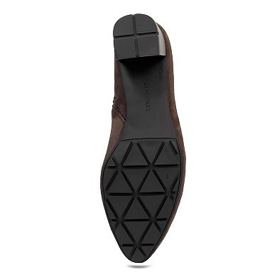 Aerosoles Baylor Women's Suede Ankle Boots with Block Heel in Medium & Wide Calf